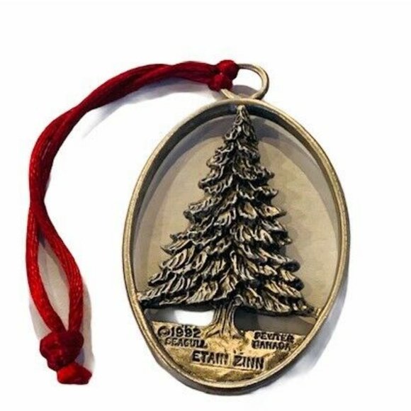 Pewter Christmas ornament 1992 Etain Zinn Canada - Picture 1 of 4